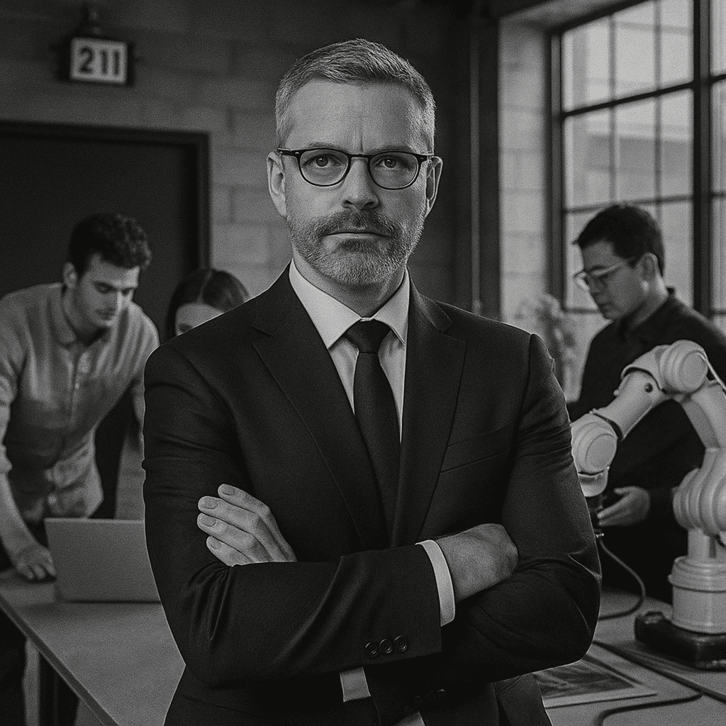 Executive and his startup team working on what's next.